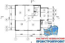 Одноэтажное жилое здание 9х9м